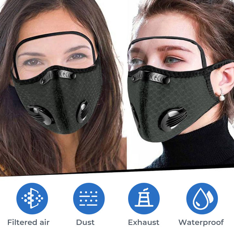 🏍️✨ Windproof Motorcycle Mask & Goggles – Anti-UV, 5-Layer Filter, Adjustable 🔧