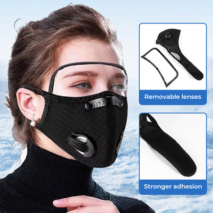 🏍️✨ Windproof Motorcycle Mask & Goggles – Anti-UV, 5-Layer Filter, Adjustable 🔧