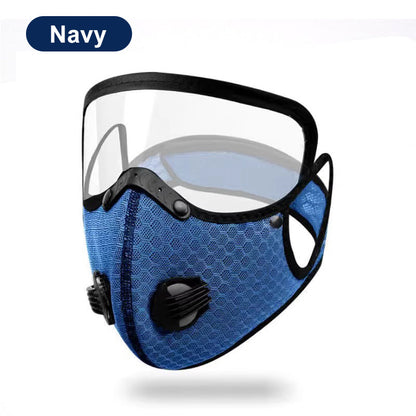 🏍️✨ Windproof Motorcycle Mask & Goggles – Anti-UV, 5-Layer Filter, Adjustable 🔧