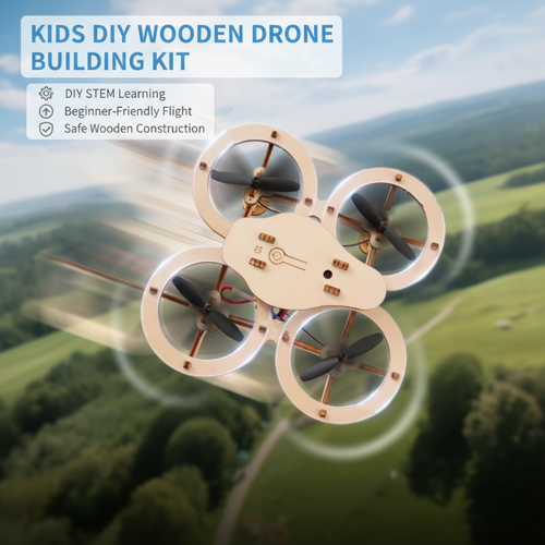 🎁HOT SALE🔥🧩 DIY Wooden Drone Building Kit 🚁