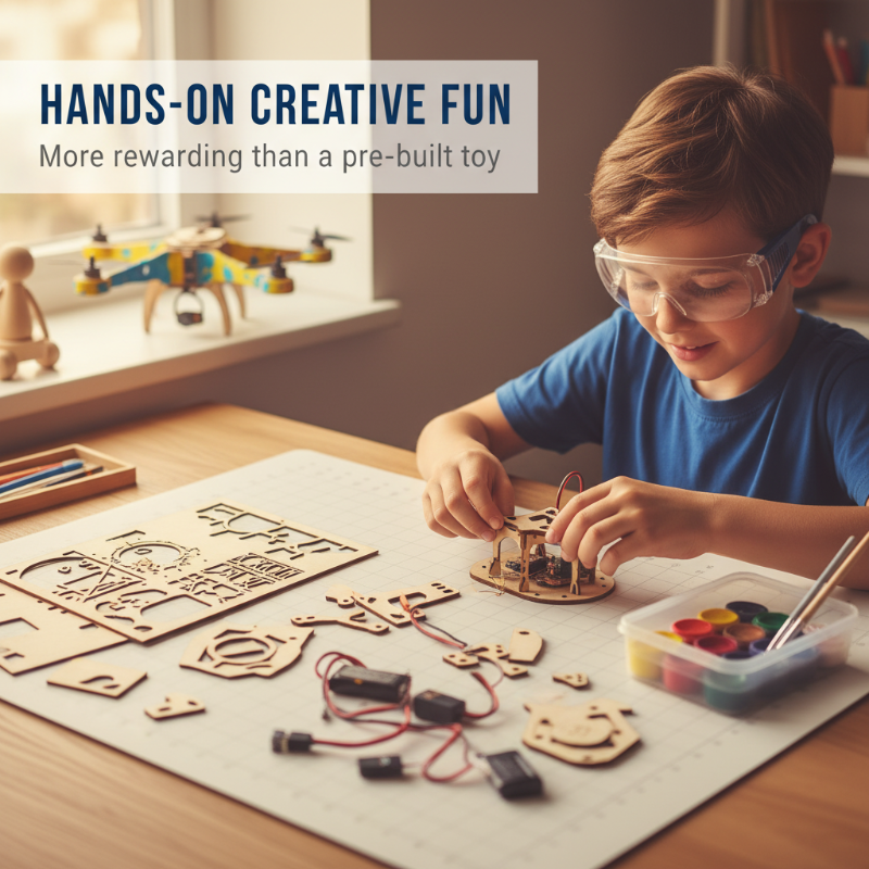 🎁HOT SALE🔥🧩 DIY Wooden Drone Building Kit 🚁