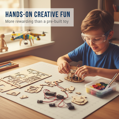 🎁HOT SALE🔥🧩 DIY Wooden Drone Building Kit 🚁