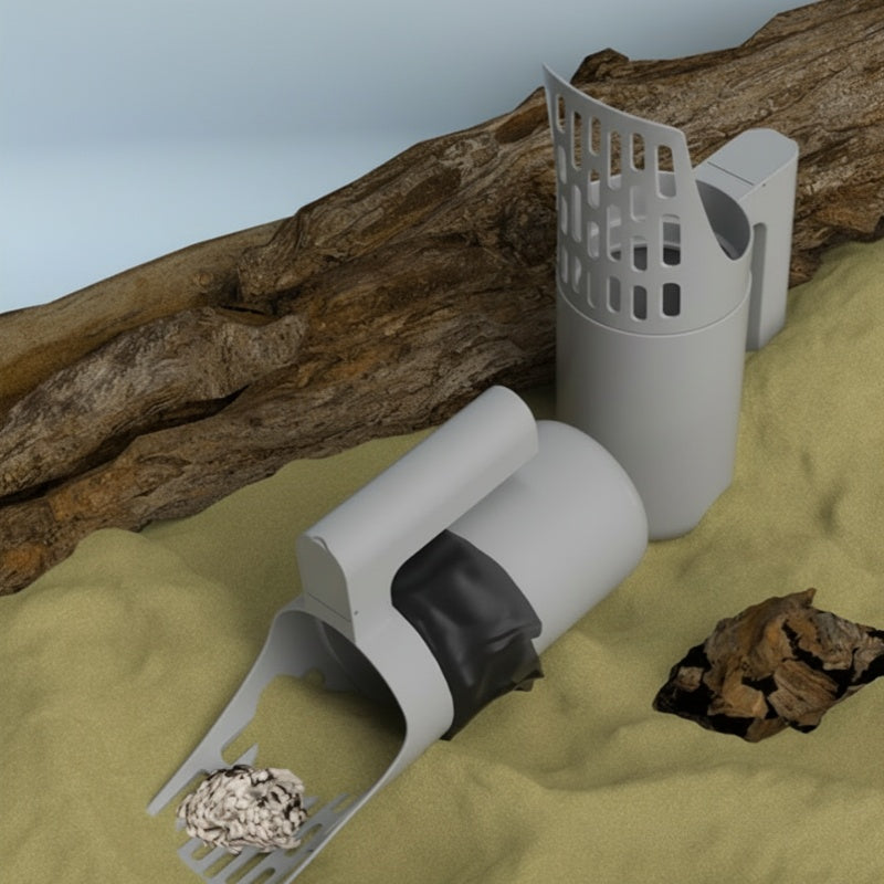 📢⏰ Self-Cleaning Litter Scoop with Waste Bin – Easy One-Handed Use 🧹🗑️