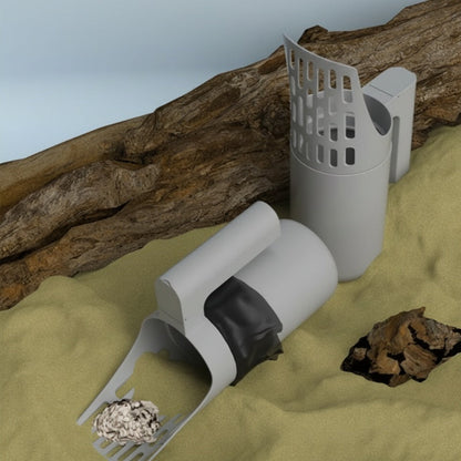 📢⏰ Self-Cleaning Litter Scoop with Waste Bin – Easy One-Handed Use 🧹🗑️