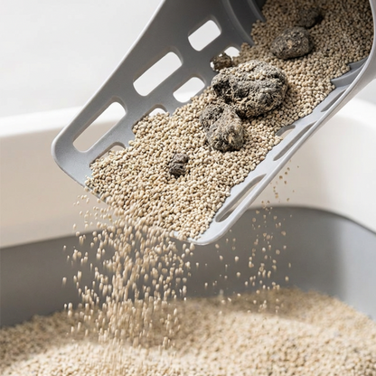 📢⏰ Self-Cleaning Litter Scoop with Waste Bin – Easy One-Handed Use 🧹🗑️