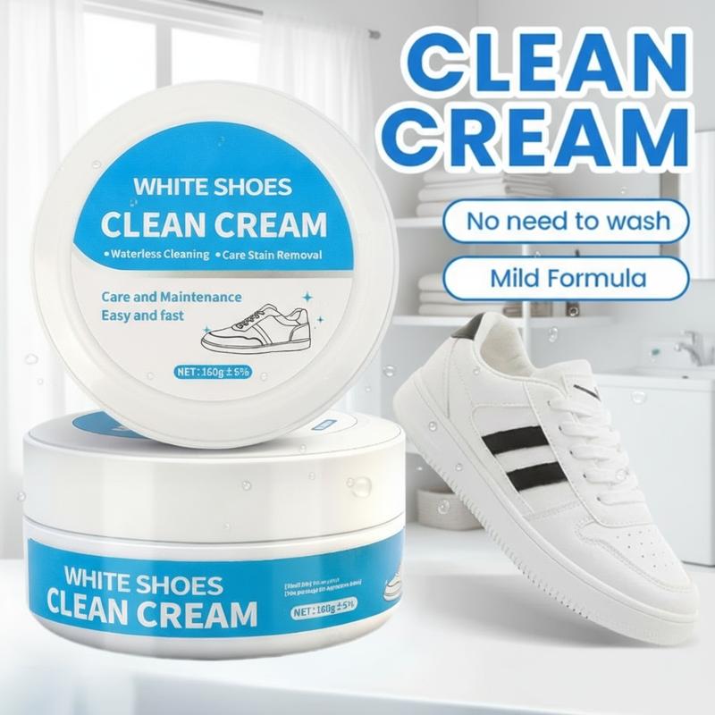 🧼No-Wash Shoe & Leather Cleaner Cream - Stain Remover with Sponge