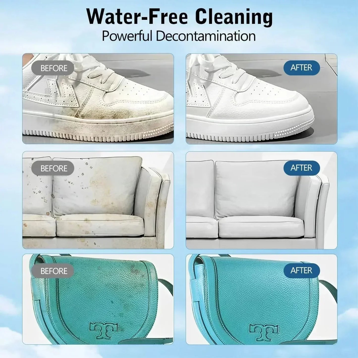 🧼No-Wash Shoe & Leather Cleaner Cream - Stain Remover with Sponge