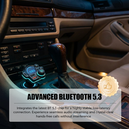 📻🚗 Universal Dual-Port Car FM Bluetooth Transmitter – Wireless Music, Hands-Free Calling & Dual USB Charger 🔌
