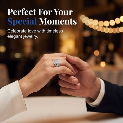 💍 💥 Bague Femme Zircone Cubique Taille Princesse – Sertissage Pavé, Anneau Multi-Couches, Éclat Brillant ✨