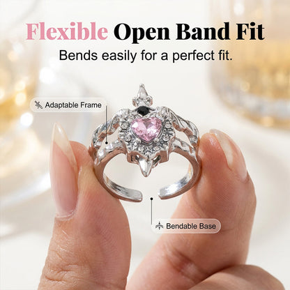 📢Vintage Adjustable Sword Piercing Heart Ring Set🔥Buy 1 Get 1 Free (2 pcs)