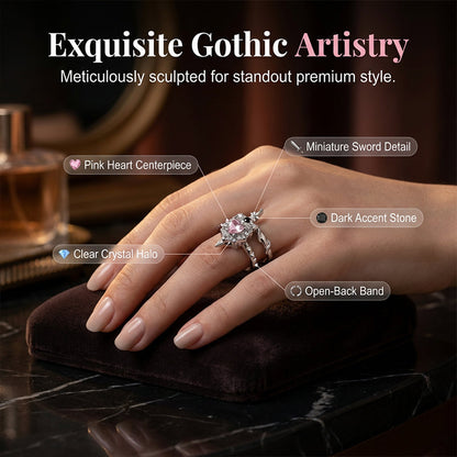 📢Vintage Adjustable Sword Piercing Heart Ring Set🔥Buy 1 Get 1 Free (2 pcs)