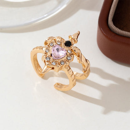 📢Vintage Adjustable Sword Piercing Heart Ring Set🔥Buy 1 Get 1 Free (2 pcs)