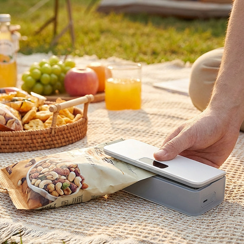 🔋 USB-C Rechargeable Bag Sealer – 6-Level Heat, Built-in Cutter, Magnetic Mini Heat Sealer for Snacks & Food Storage  🍿✅