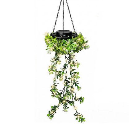 🌿🪴Solar Hanging Grass Light – Realistic Foliage, Warm White, IP65 ✨