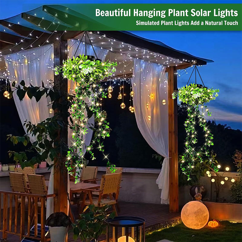 🌿🪴Solar Hanging Grass Light – Realistic Foliage, Warm White, IP65 ✨