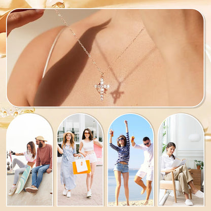 👑 💫 Crown with Cross Pendant Necklace – Elegant Faith-Inspired Design – Double-sided detail & gold/silver options – perfect for daily wear 💛✨