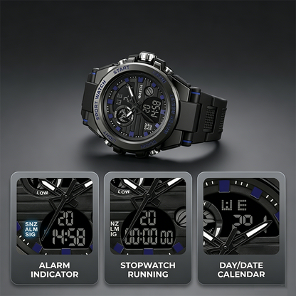 🔥 Men’s Dual-Display Waterproof Luminescent Outdoor Sports Digital Watch