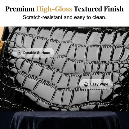 👜 ✨ Glossy Crocodile Pattern Women's Handbag – Structured, Gold Hardware, Spacious & Chic 💼