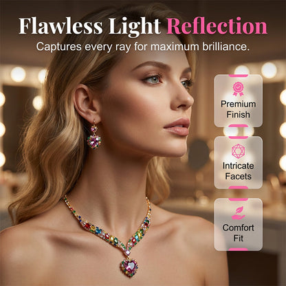 💎Sparkling Heart Jewelry Set – Necklace & Earrings, Elegant, Lightweight 💖
