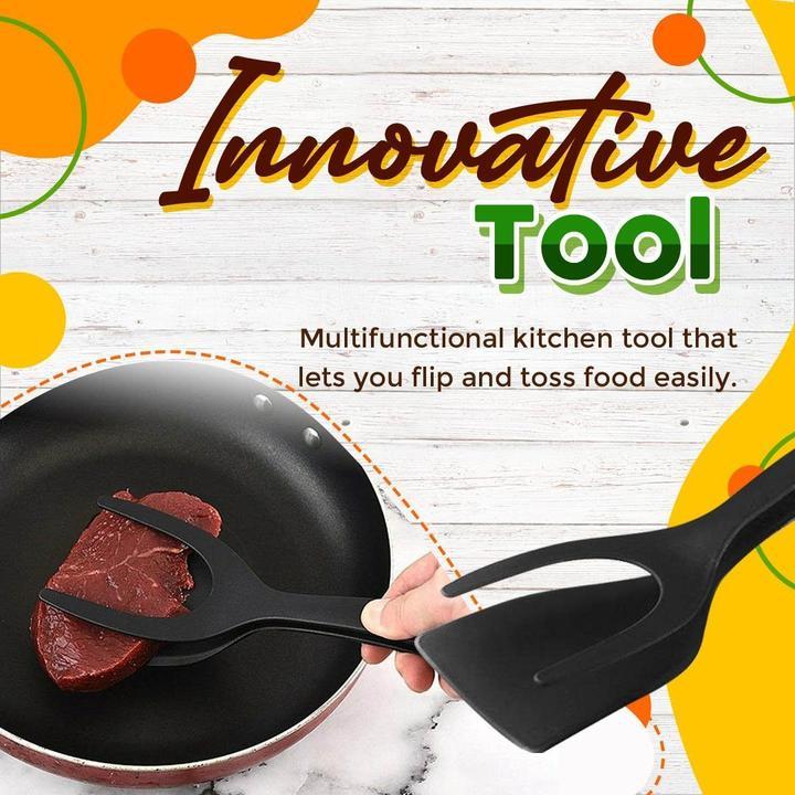 📢⏰ 2-in-1 Spatula Clip – Heat-Resistant Silicone & Non-Slip Handle – Kitchen Cooking Essential✨Buy 1 Get 1 Free(2 pcs)