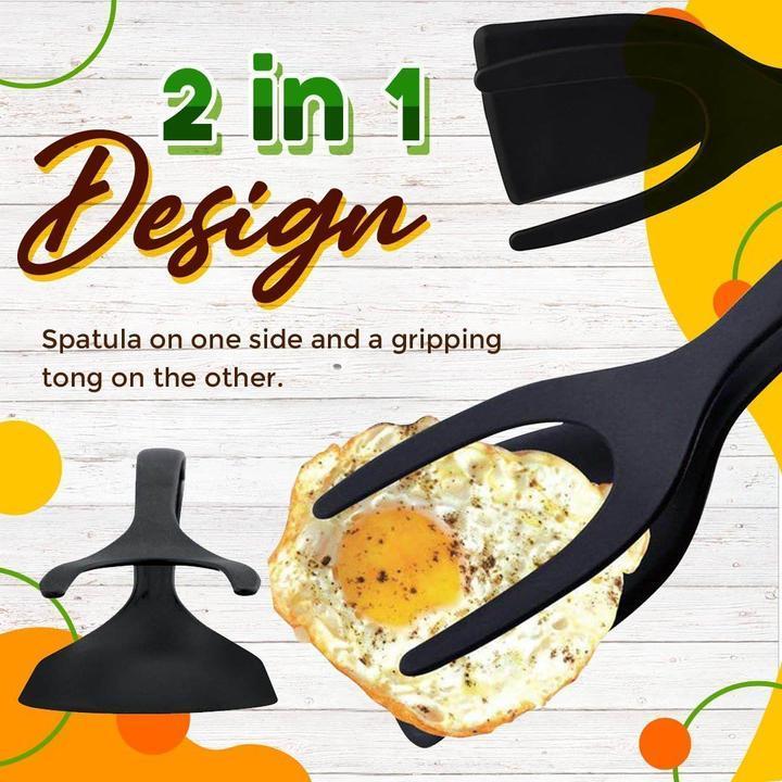 📢⏰ 2-in-1 Spatula Clip – Heat-Resistant Silicone & Non-Slip Handle – Kitchen Cooking Essential✨Buy 1 Get 1 Free(2 pcs)