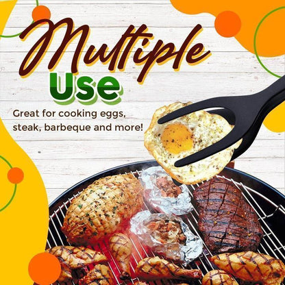 📢⏰ 2-in-1 Spatula Clip – Heat-Resistant Silicone & Non-Slip Handle – Kitchen Cooking Essential✨Buy 1 Get 1 Free(2 pcs)