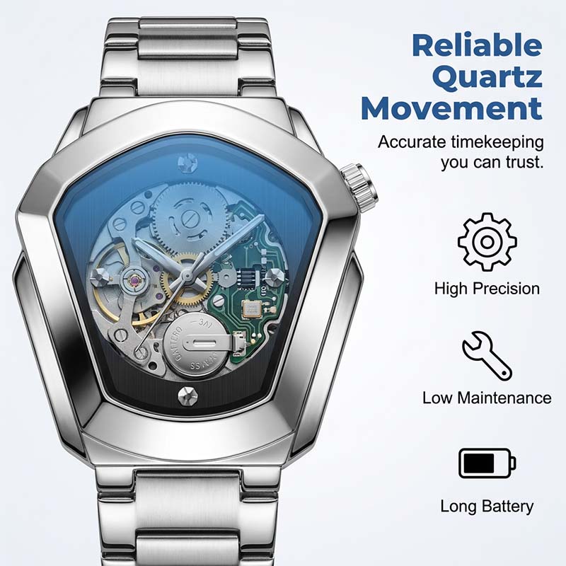 ⏰Men's Rhombus-Shaped Quartz Watch
