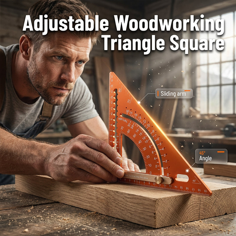 📐 ✨ Precision Woodworking Triangle Square – Alloy, Adjustable, Anti-Rust 🛠️