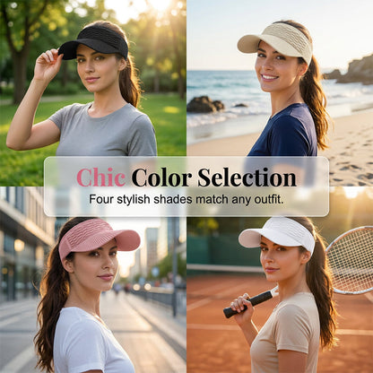 🕶️🌊Chic Knit Sun Visor Hat – Lightweight & Airy, Adds a Sporty Touch to Any Outfit – Ideal for Poolside Lounging, Beach Vacations or Outdoor Brunch 👙👗
