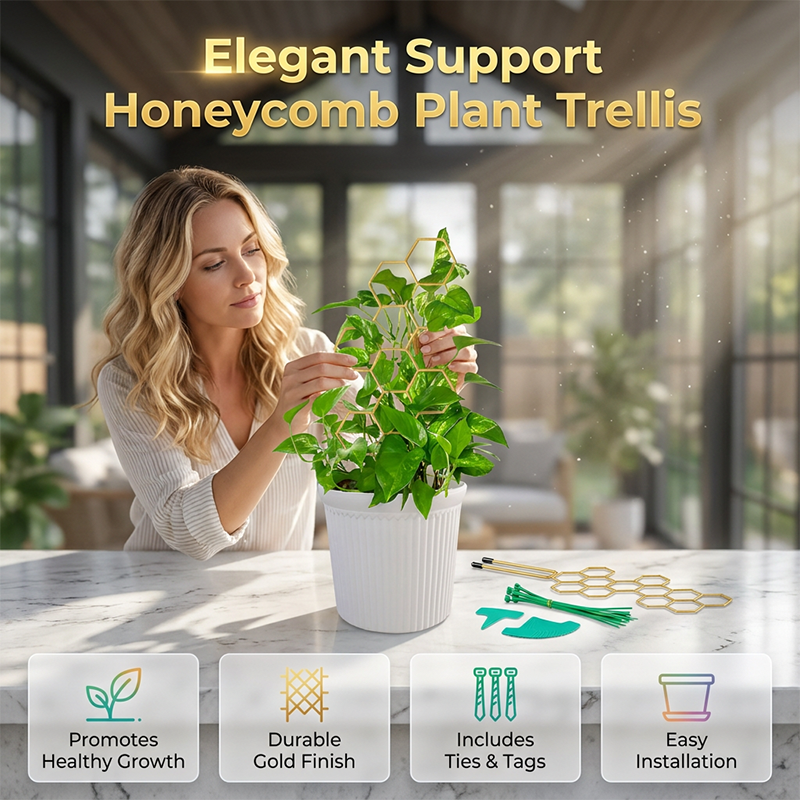 🌿Honeycomb Plant Trellis – Rust-Proof, Stackable, Easy Install 🐝