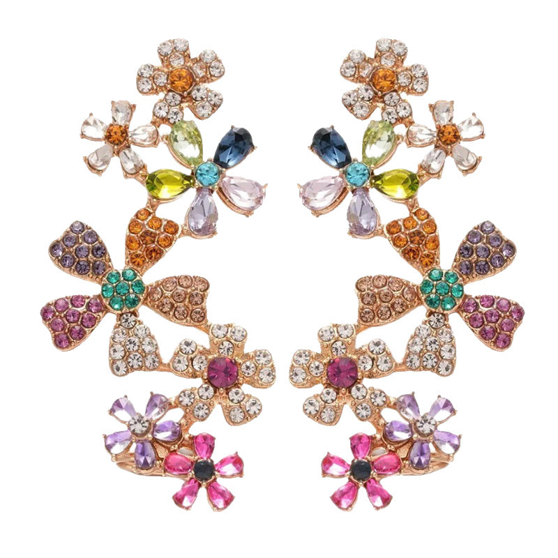 🌸Women's Vibrant Floral Crawler Earrings