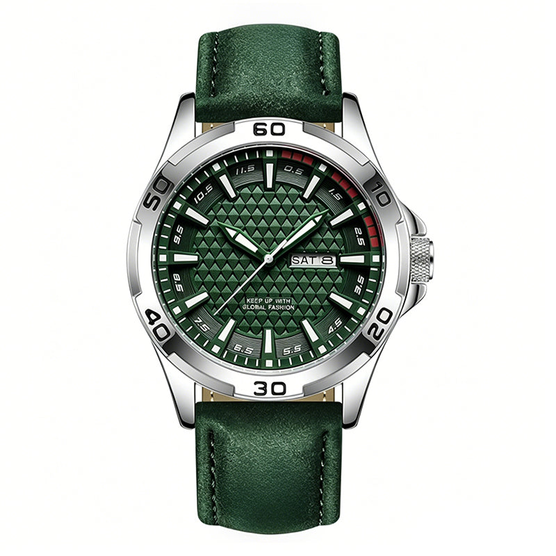 ⌚💥Men's Luminous Quartz 30M Sports Wristwatch – 3D Geometric Dial, Anti-Scratch, Water Resistant ✨