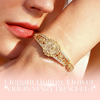 Elegant Hollow Flower Virgin Mary Bracelet
