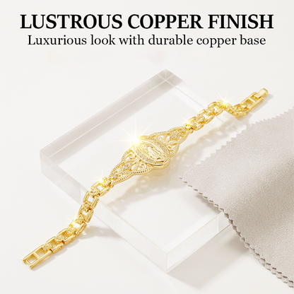 Elegant Hollow Flower Virgin Mary Bracelet