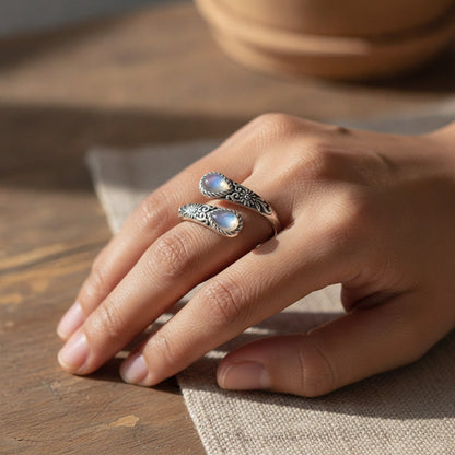 📢📢BUY 1GET 1 FREE ⏰Vintage Adjustable Open Ring with Teardrop Glowing Zircon