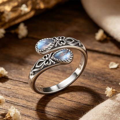 📢📢BUY 1GET 1 FREE ⏰Vintage Adjustable Open Ring with Teardrop Glowing Zircon
