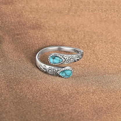 📢📢BUY 1GET 1 FREE ⏰Vintage Adjustable Open Ring with Teardrop Glowing Zircon