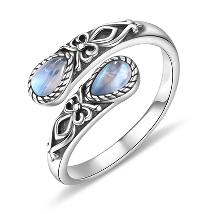 📢📢BUY 1GET 1 FREE ⏰Vintage Adjustable Open Ring with Teardrop Glowing Zircon