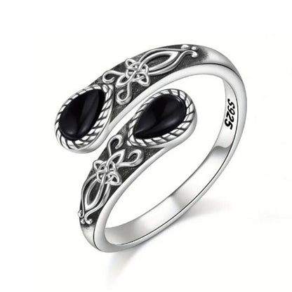 📢📢BUY 1GET 1 FREE ⏰Vintage Adjustable Open Ring with Teardrop Glowing Zircon