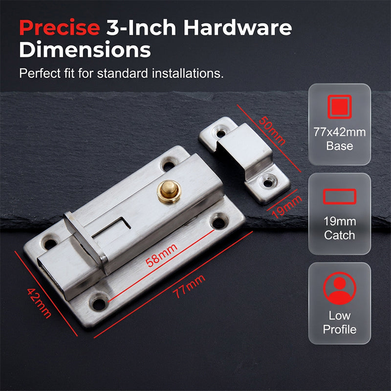 Auto-Rebound Security Door Latch