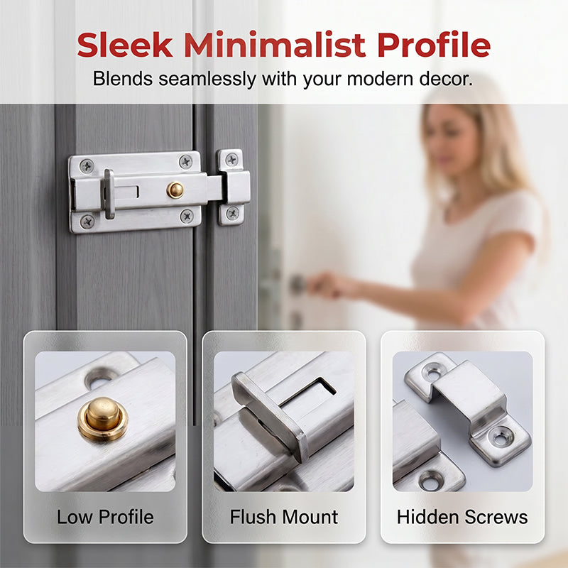 Auto-Rebound Security Door Latch