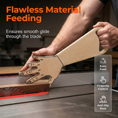 🪚 Hand Shaped Table Saw Push Stick — Ergonomic Safety Tool for Woodworking, Prevents Kickback
