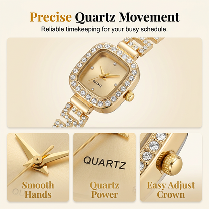 ⏰Women Drawstring Bracelet Watch Square Quartz⌚🌸