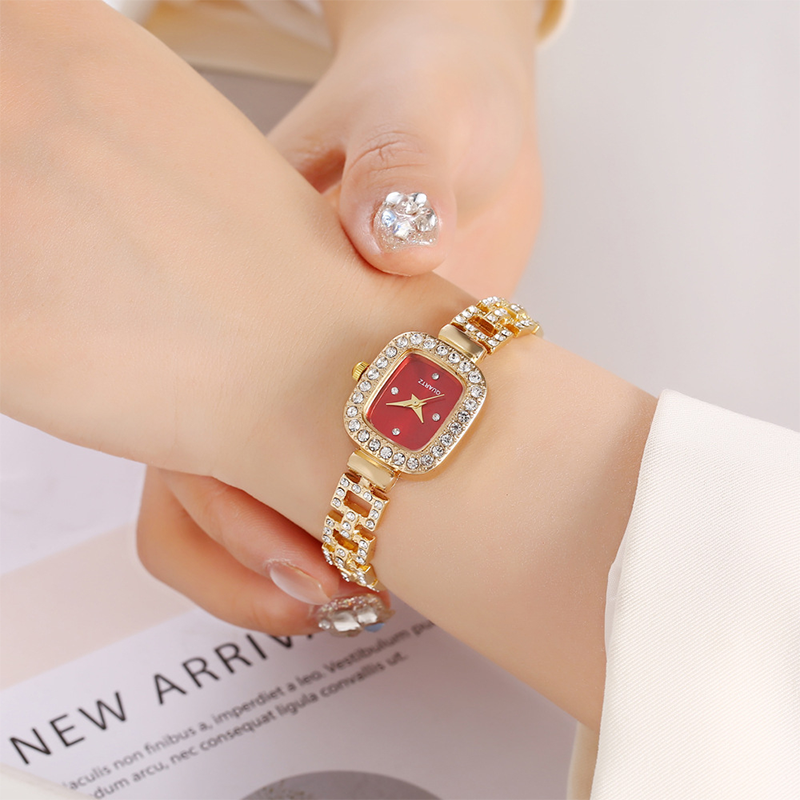 ⏰Women Drawstring Bracelet Watch Square Quartz⌚🌸