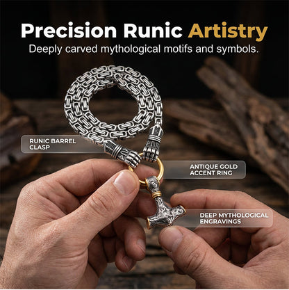 🎁2026 New Arrivals💥Viking Thor Hammer Pendant Necklace – Stainless steel with Byzantine chain – Bold & durable – perfect for daily wear or gifting ✨💪