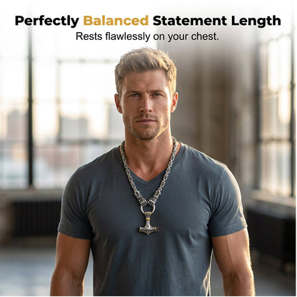 🎁2026 New Arrivals💥Viking Thor Hammer Pendant Necklace – Stainless steel with Byzantine chain – Bold & durable – perfect for daily wear or gifting ✨💪