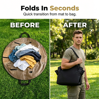 🧺✨ 2-in-1 Convertible Picnic Mat Tote Bag – Portable Large-Capacity Travel Storage Handbag ✈️📦