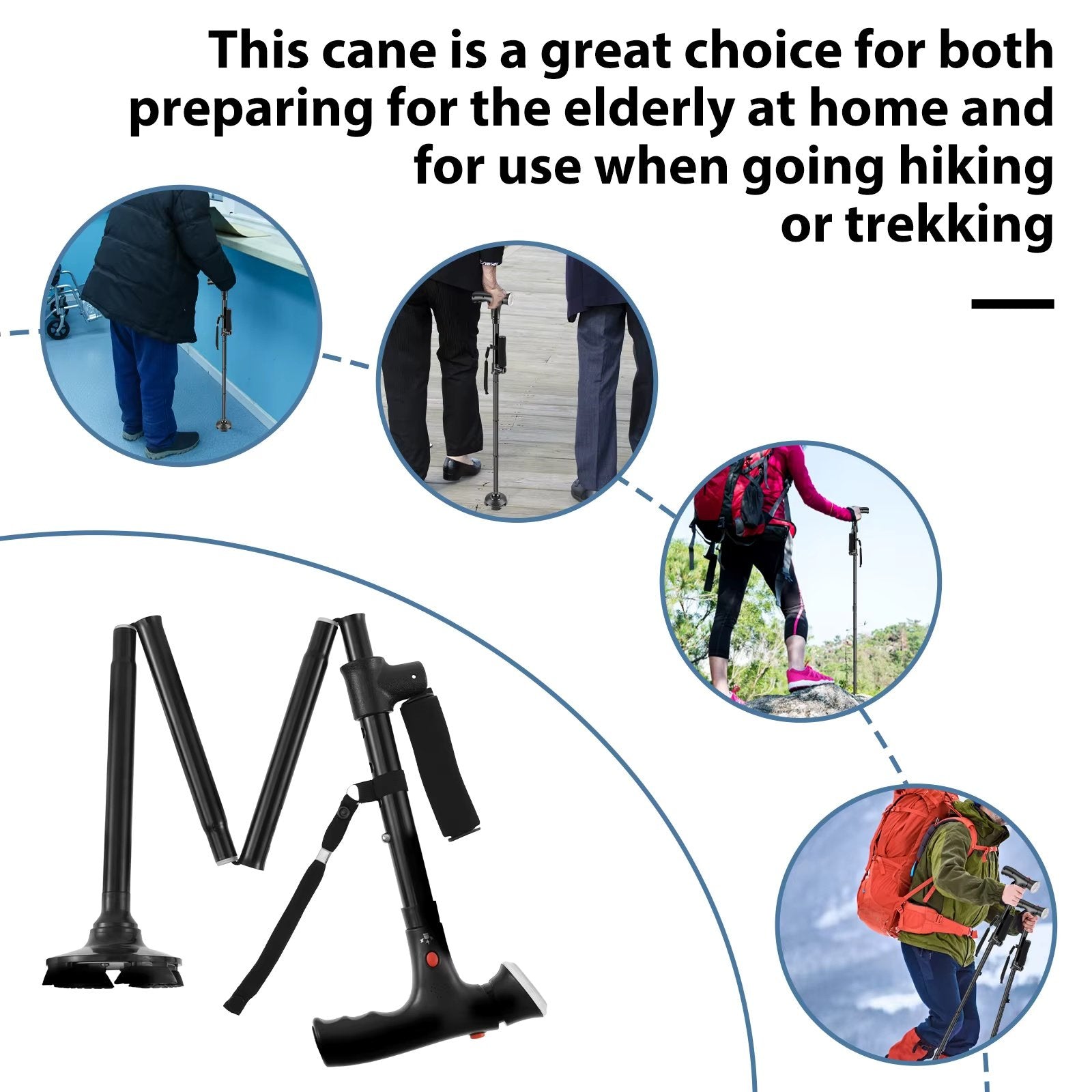 🦯 50% OFF NOW! ⏰ Multifunctional Folding Elderly Cane – Lightweight & sturdy – Adjustable height, ergonomic grip – perfect for mobility support at home or travel 🌿✨