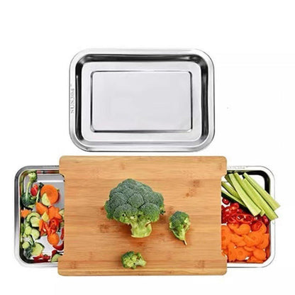 🥕🔪Wooden Cutting Board with Slide-Out Trays