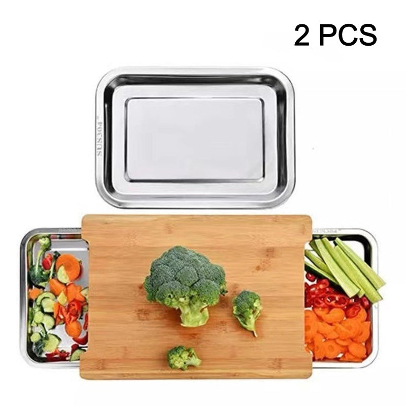 🥕🔪Wooden Cutting Board with Slide-Out Trays